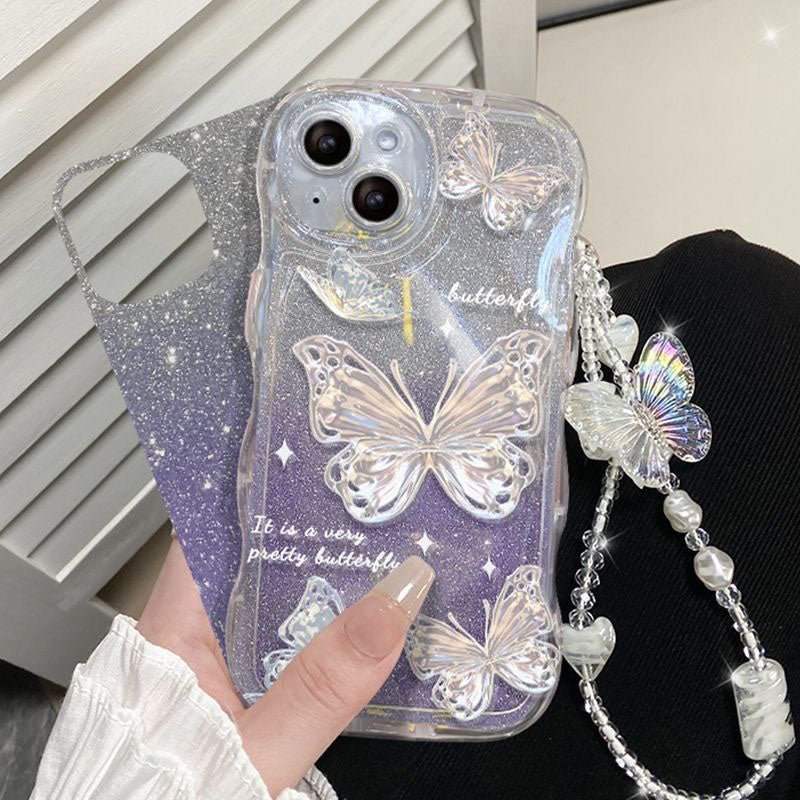 Quicksand Butterfly With Wristband For iPhone Case mysite
