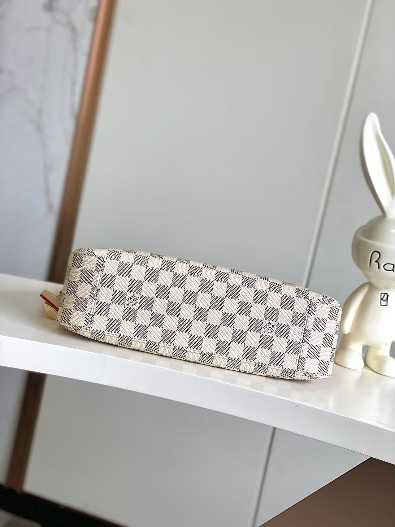 Slouchy PM 33cm Black White Damier Azur Coated Canvas & Cowhide mysite