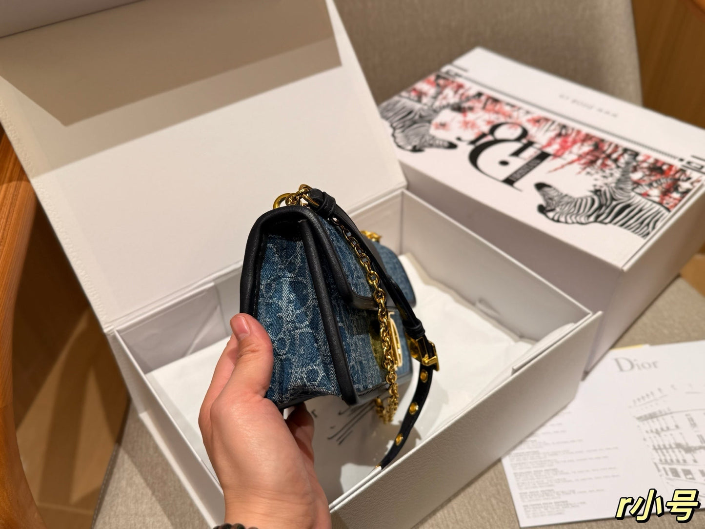 Dior New Fashion Denim Chain Bag 22x13x6cm mysite