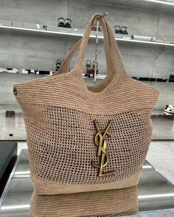 SAINT LAURENT YSL Raffia Icare Tote Bag mysite