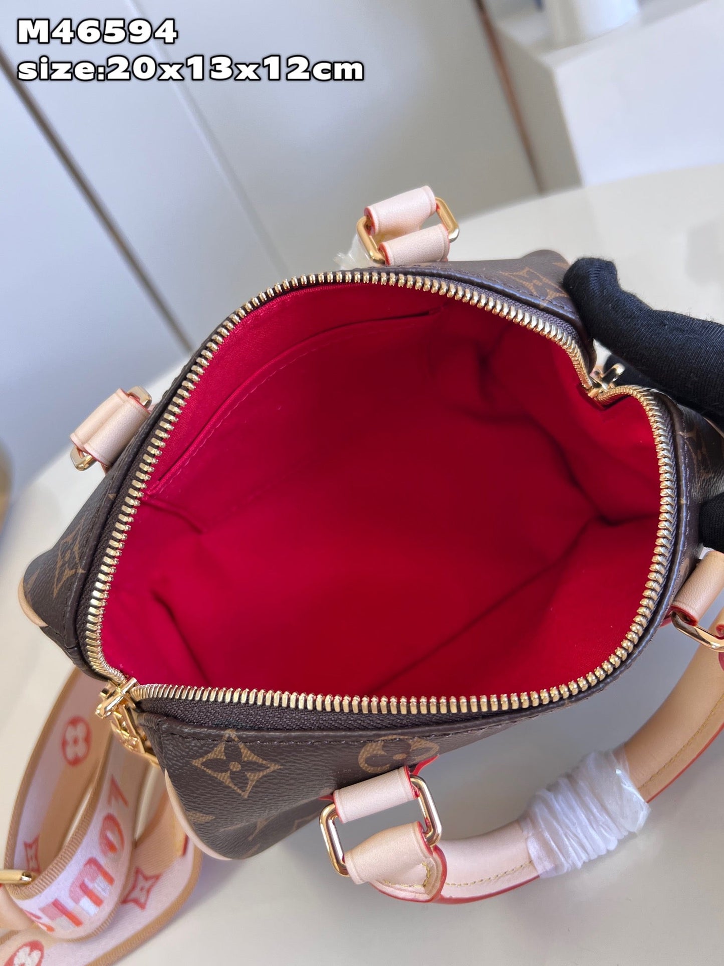 Louis Vuitton Speedy Bandouli¨¨re 20 Monogram Pink Strap - 20.5 x 13.5 x 12.0 cm mysite