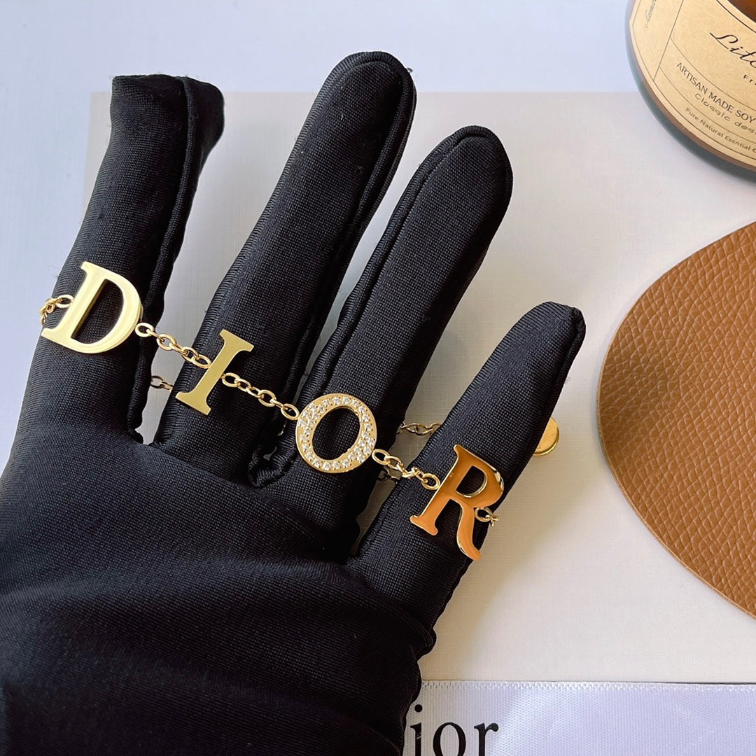 Letter rhinestone bracelet-s mysite