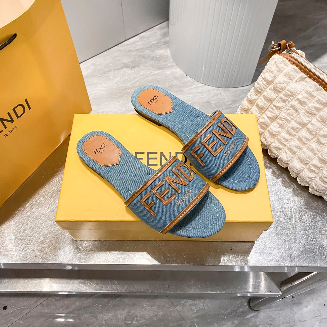Embroidered Letters Flat Slippers mysite