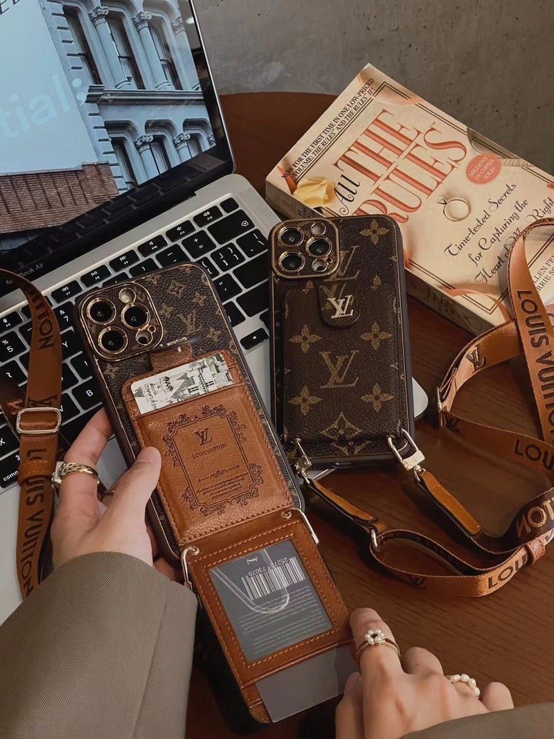 Advanced leather iPhone Case With Card Wallet And Strap mysite