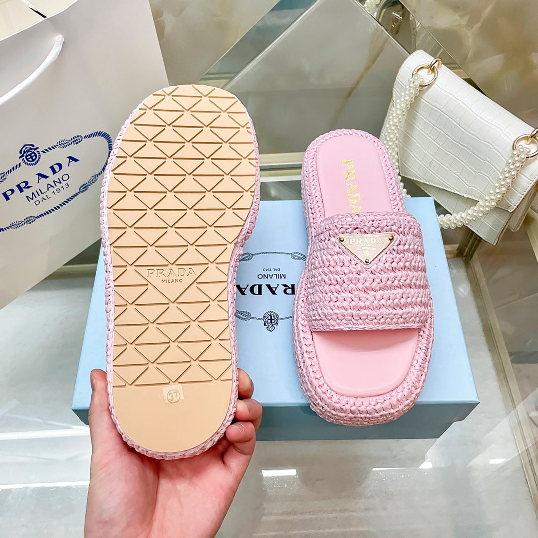 Woven Triangle Logo Slippers mysite