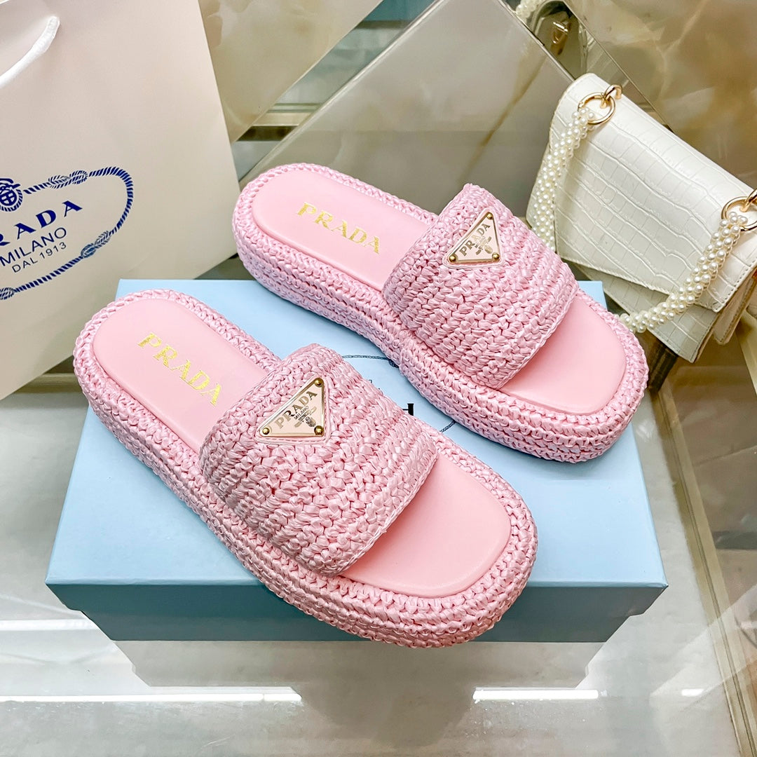 Woven Triangle Logo Slippers mysite