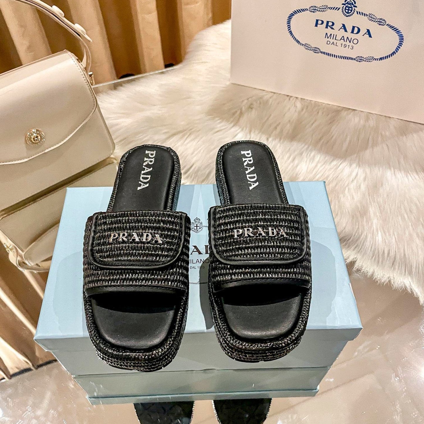 Woven Thick-Soled Slippers-1 mysite