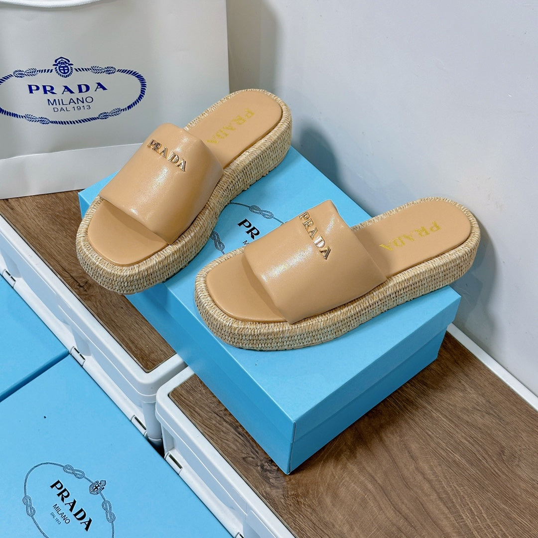 Woven Bottom Platform Sandals-1 mysite