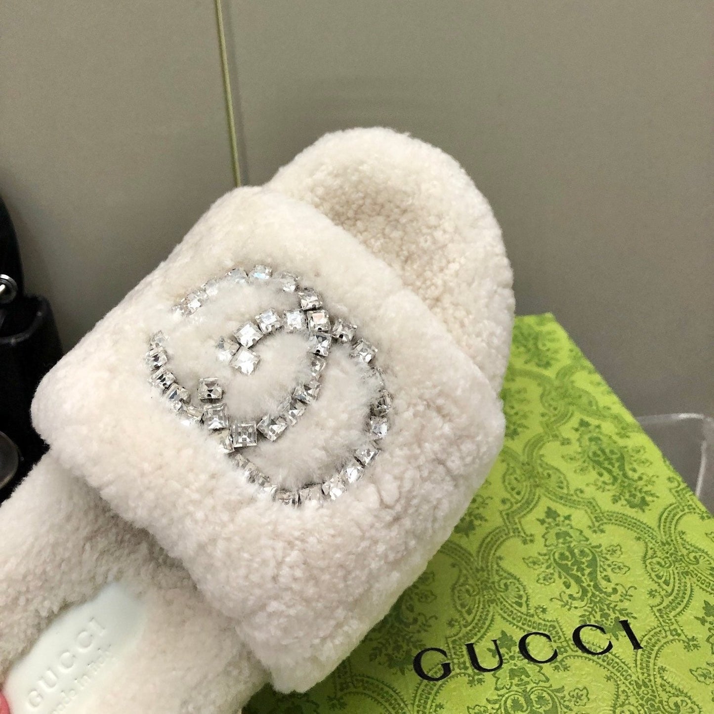 New Rhinestone Wool Slippers mysite