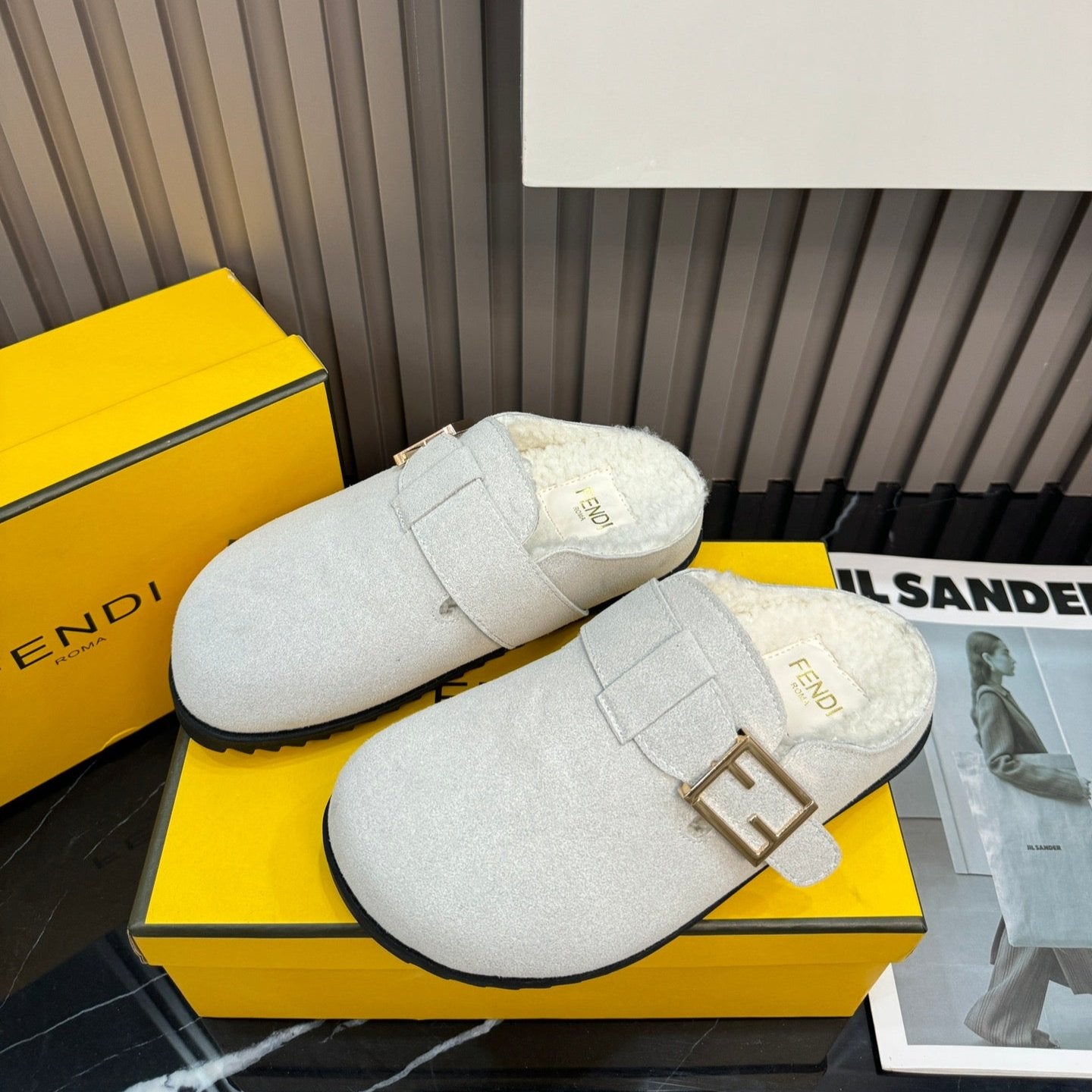 Suede Fur Slippers mysite