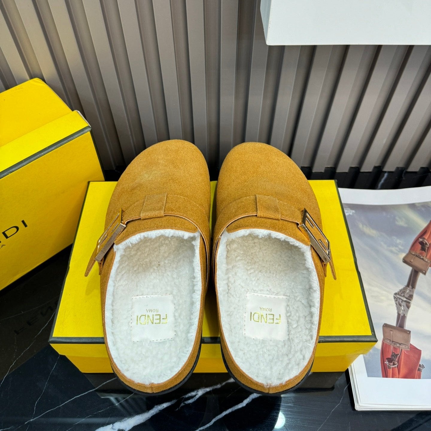 Suede Fur Slippers mysite