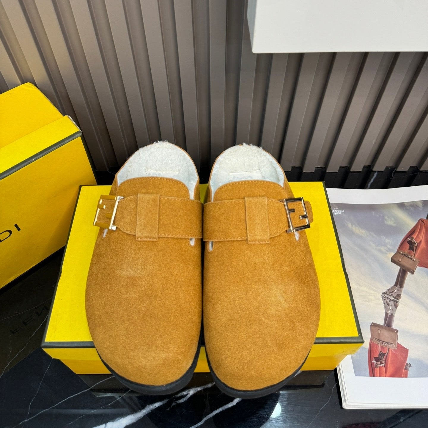 Suede Fur Slippers mysite