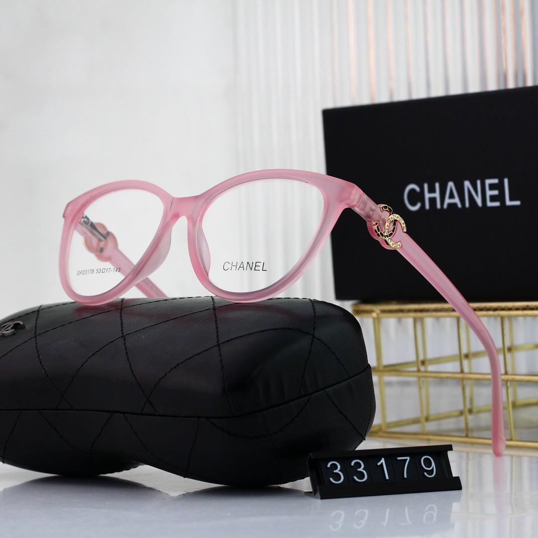 Cat-Eye Diamond Metal Logo Glasses-s mysite