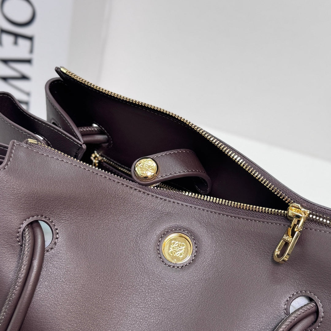 Loewe Madrid Handbag 28.5 Dark Reddish Brown Cowhide mysite