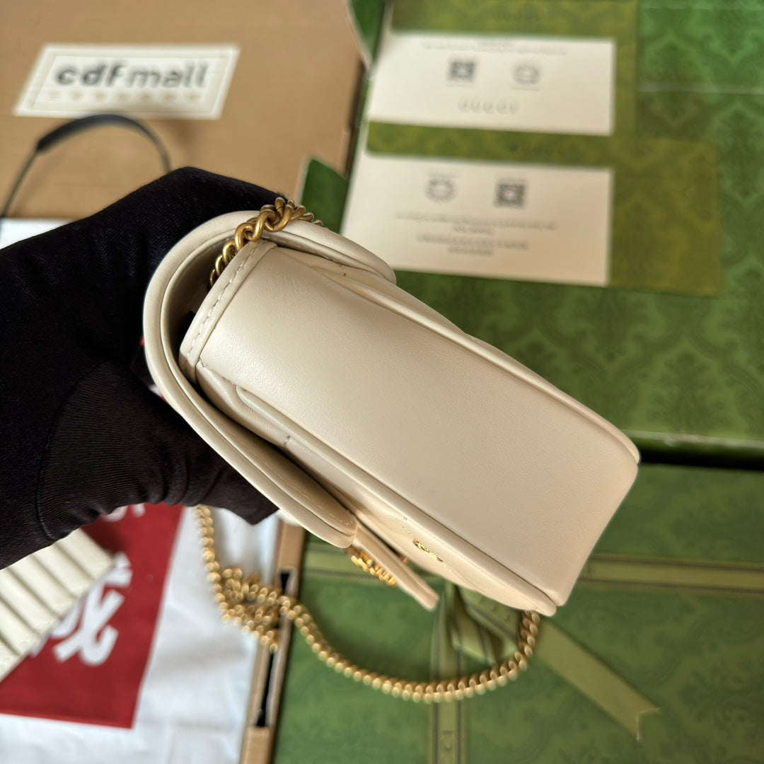 gg marmont 21cm white calfskin double g stud gold hardware mysite