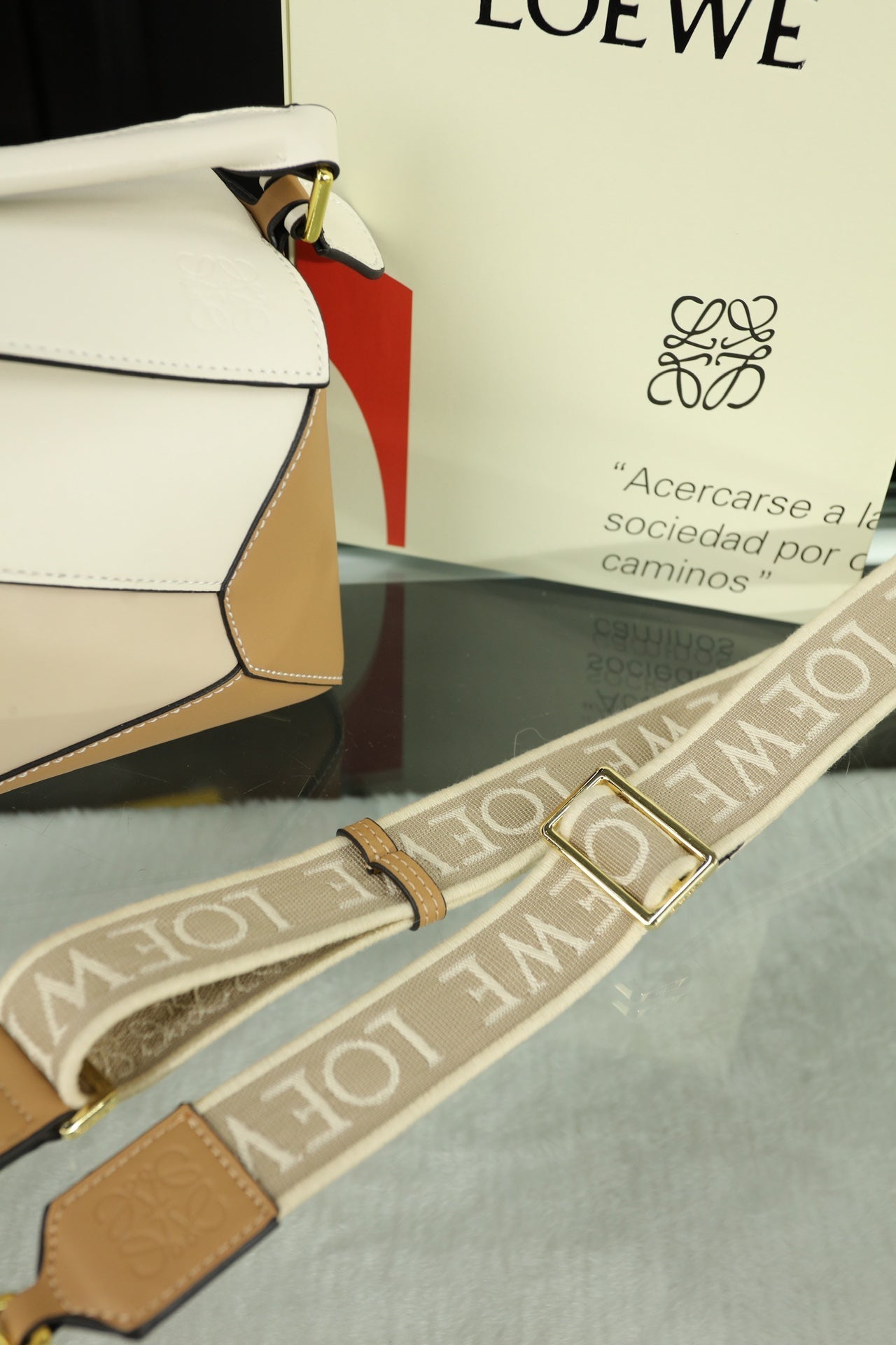 LOE MINI PUZZLE 23 BAG IN BEIGE CREAM MIX TAN CALFSKIN mysite