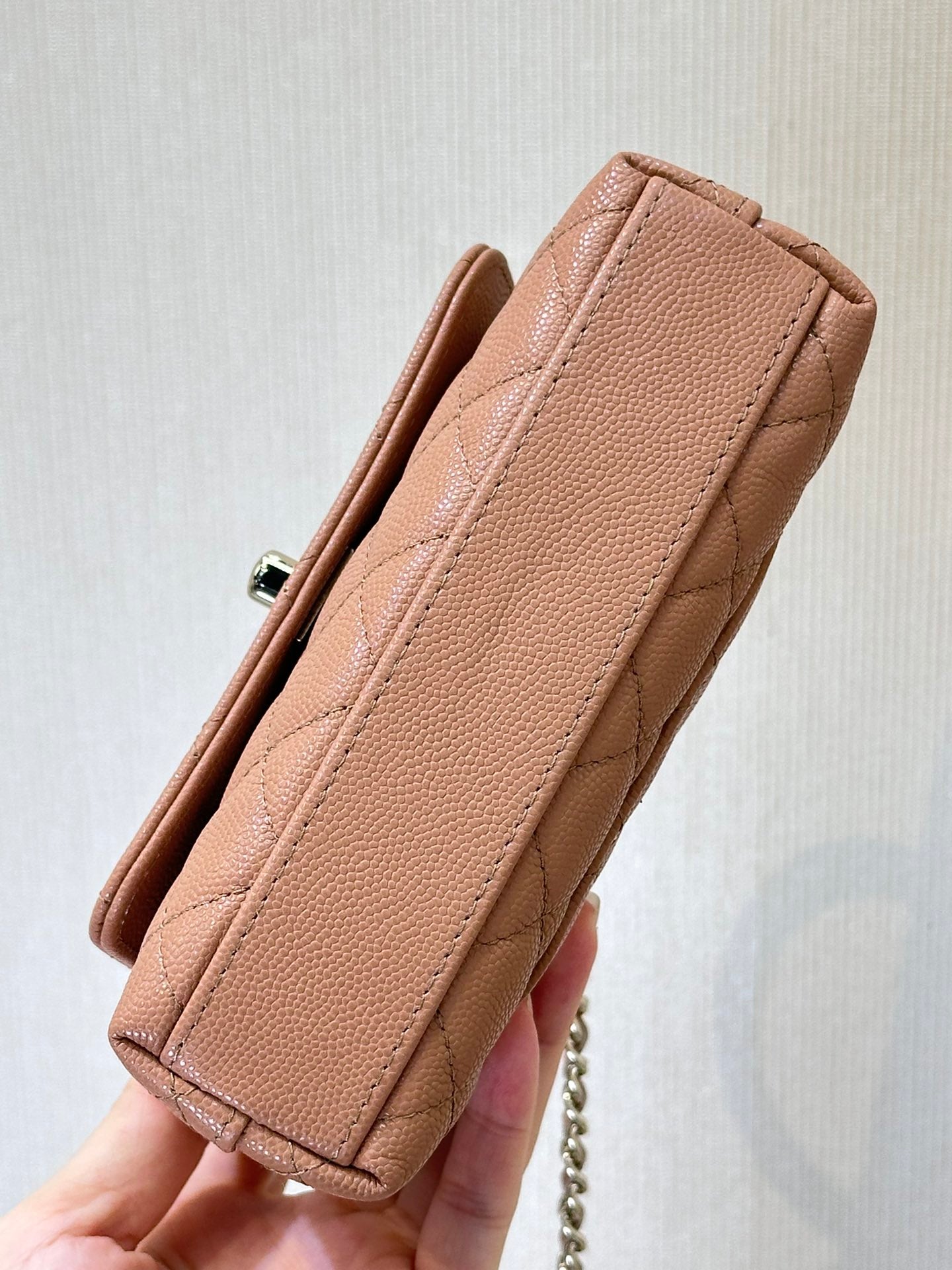 CC 24K Coco Handle Nano 14.5cm Begie Grained Calfskin Gold Hardware mysite