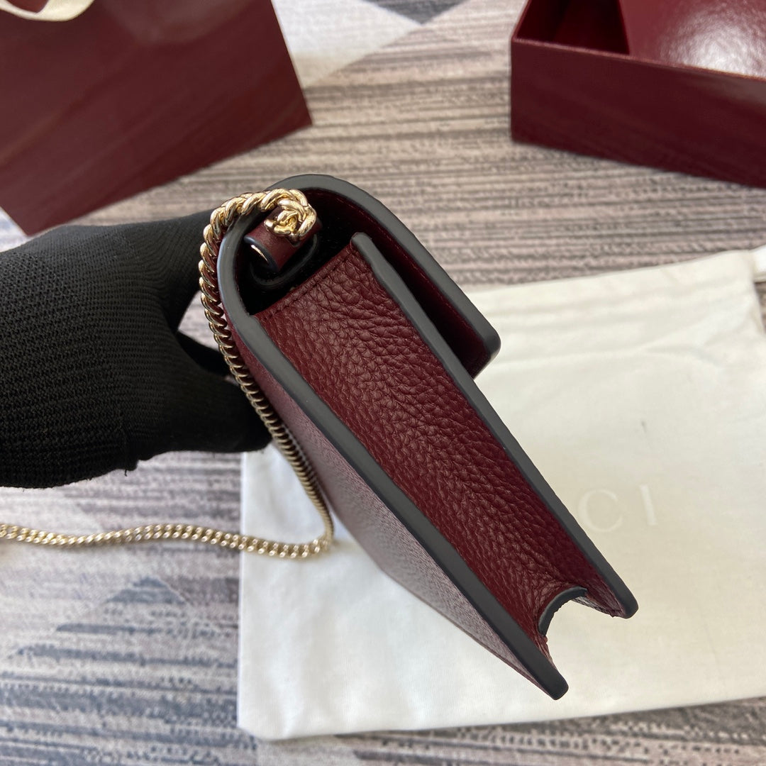 GG Dionysus Chain bag 20cm Anchora red Grained Leather 339612 mysite