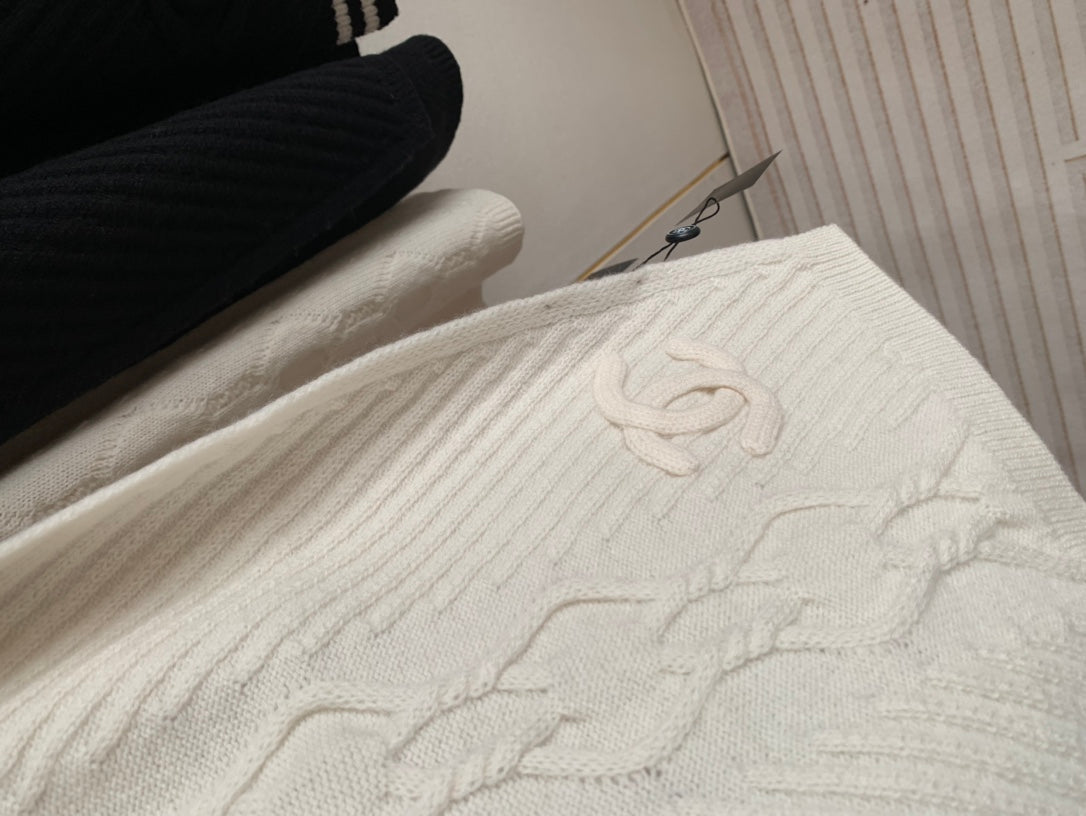 KNIT SCARF 200 CM IN WHITE CASHMERE 392882 mysite