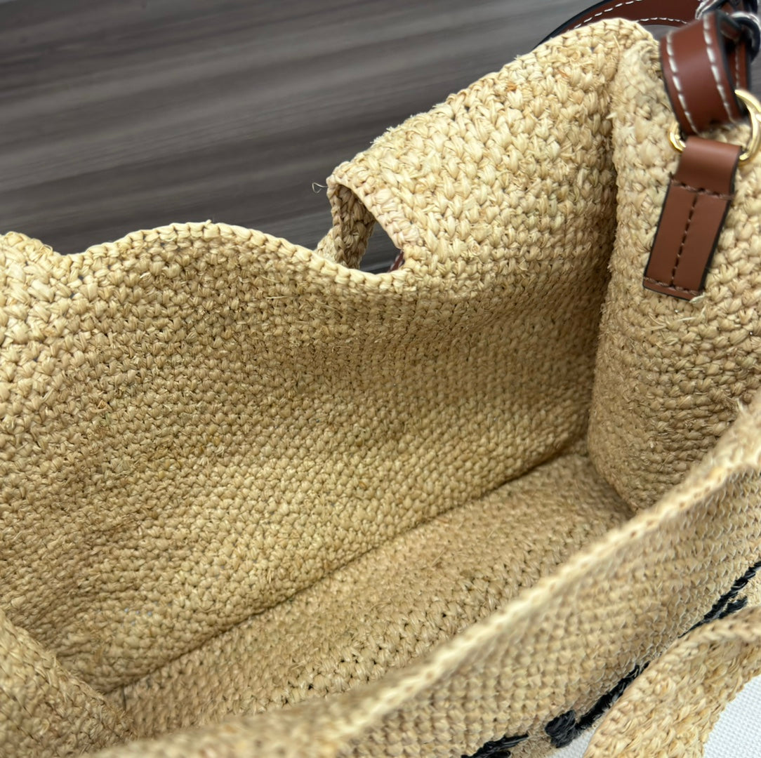 Loew Font Tote 24cm Beige Raffia mysite