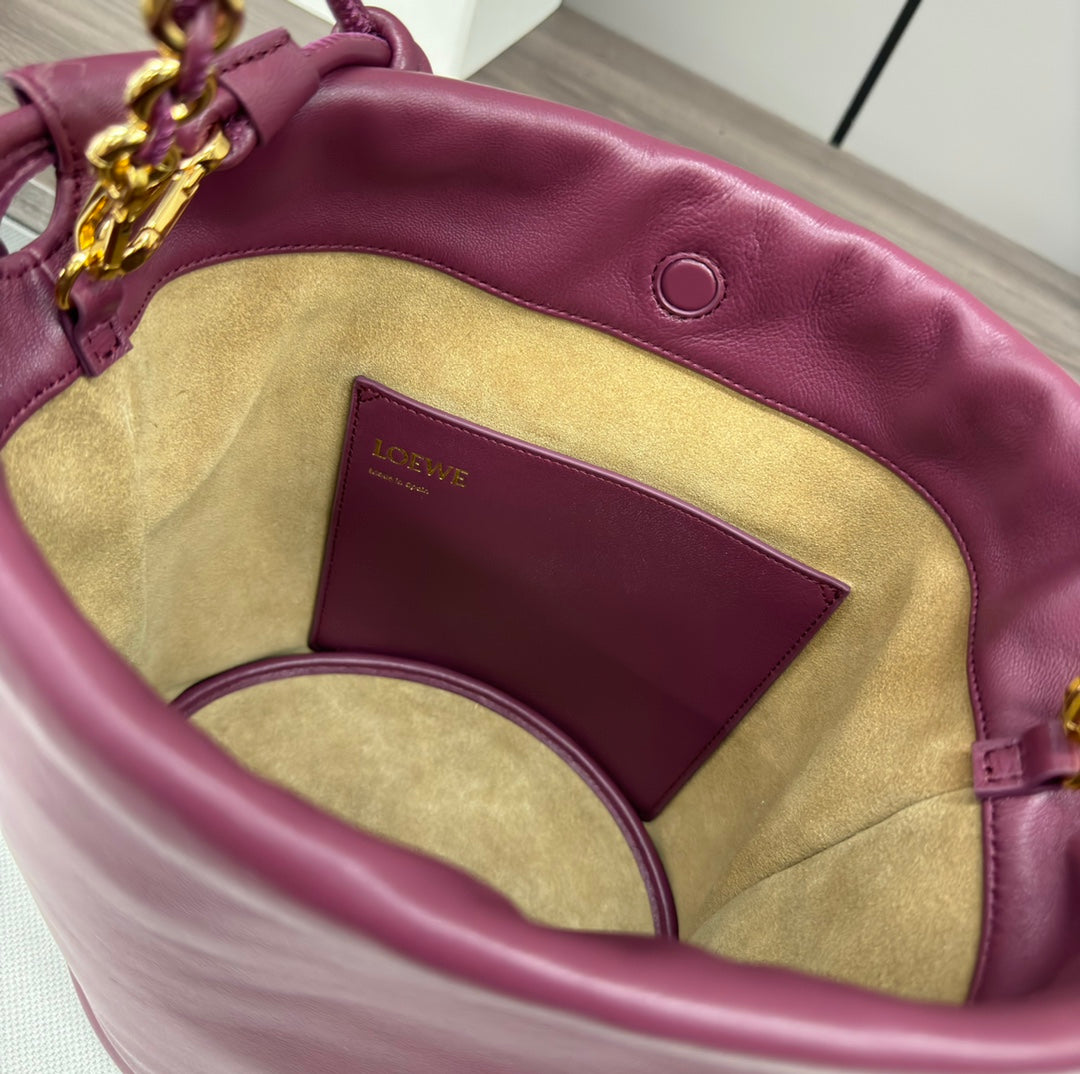 Loewe Flamenco Purse Bucket 32 Burgundy Lambskin Ghw mysite