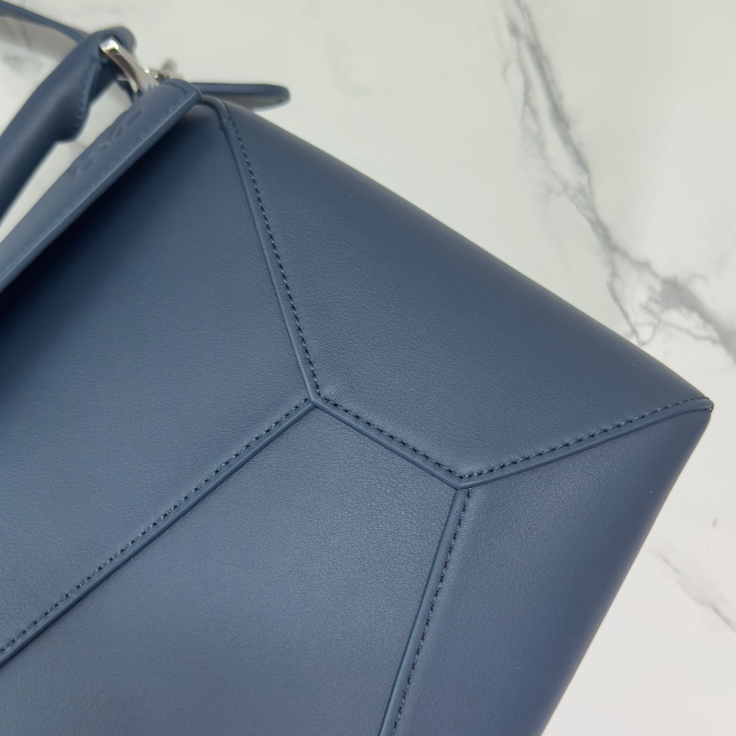 Loew Puzzle Edge Large Bag 33cm Indigo Dye Calfskin mysite