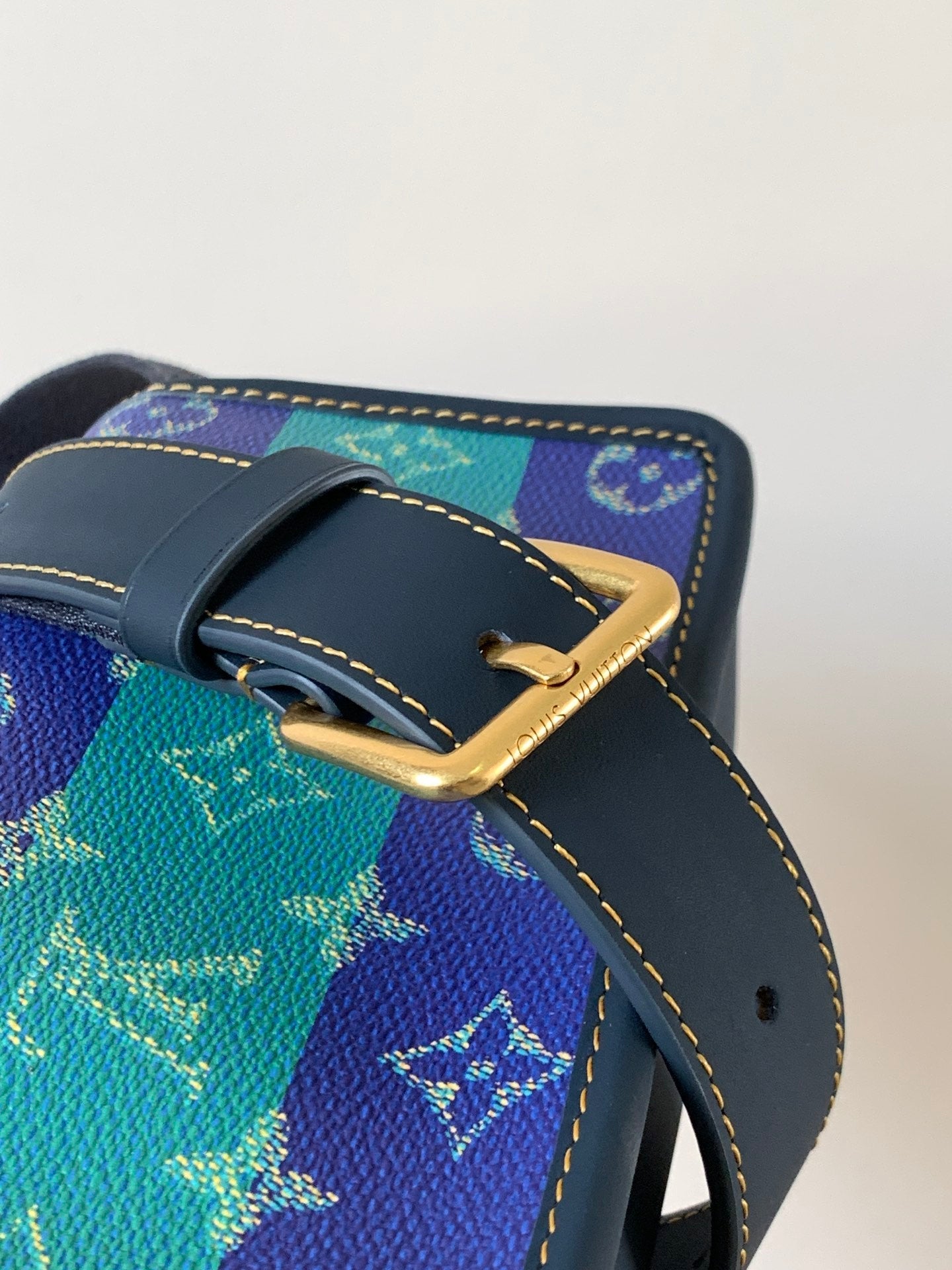 LV Bosphore Mini Handbag 19cm Purple Blue Canvas & Leather trim mysite