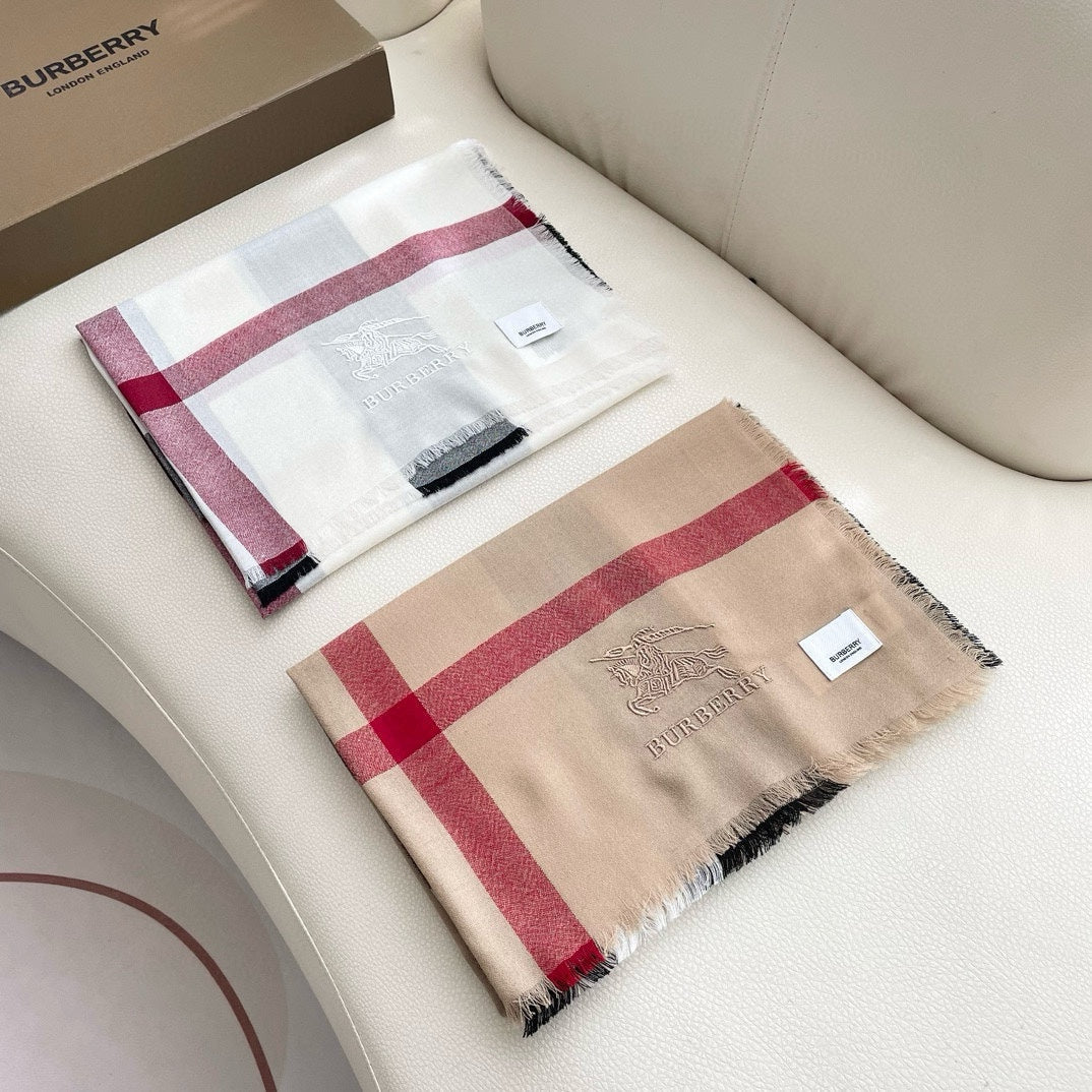 CHECK CASHMERE SCARF 120 CM TAN BROWN 407344 mysite