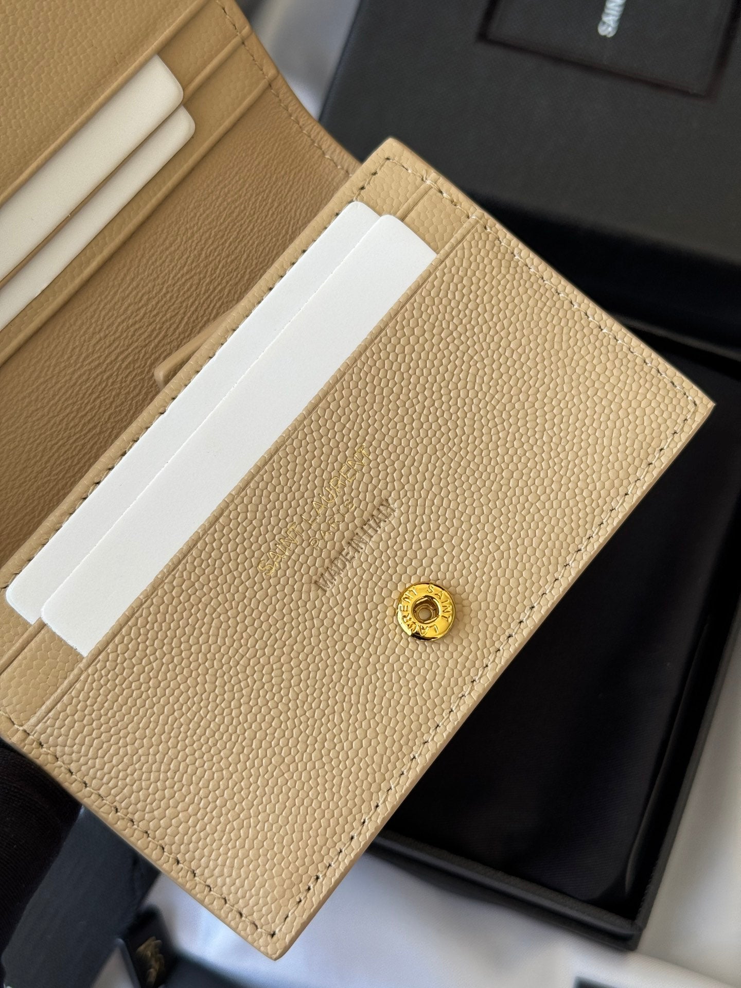 YSL Wallet Light Beige Gold Cowhide 240590 mysite