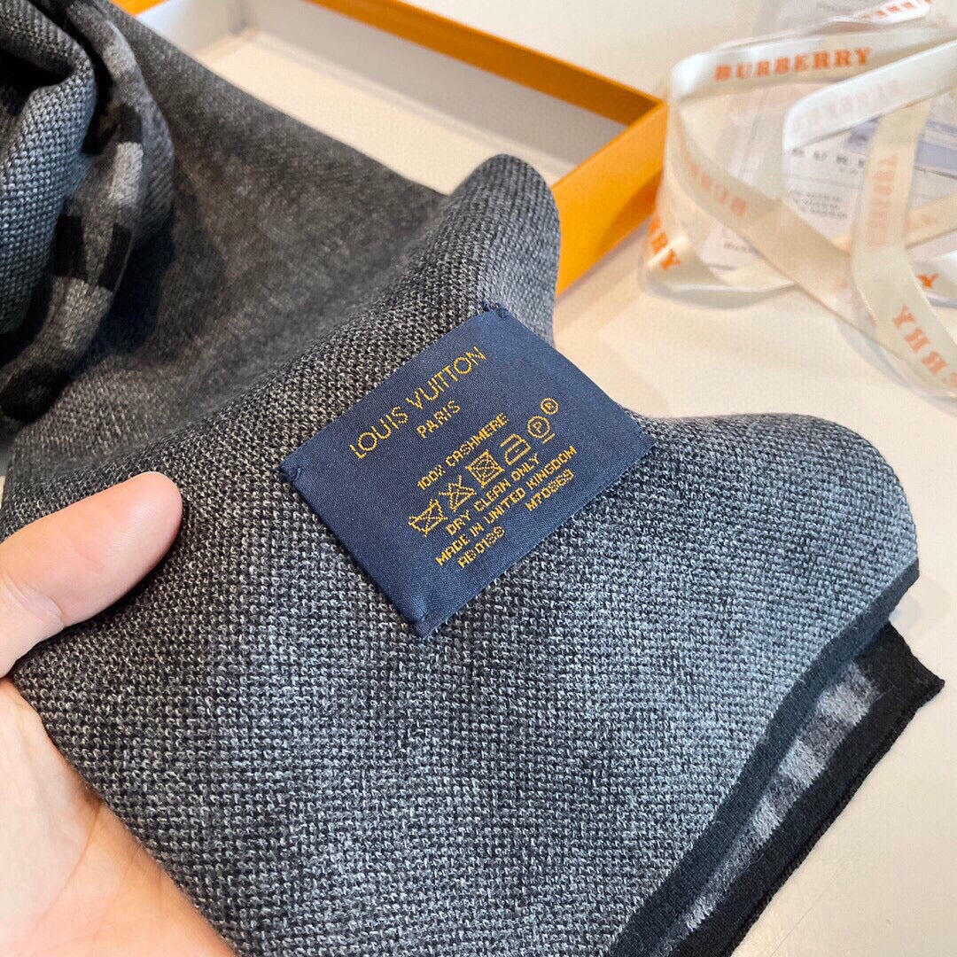 SCARF 180 CM IN SHADOW GRAY CASHMERE 398518 mysite