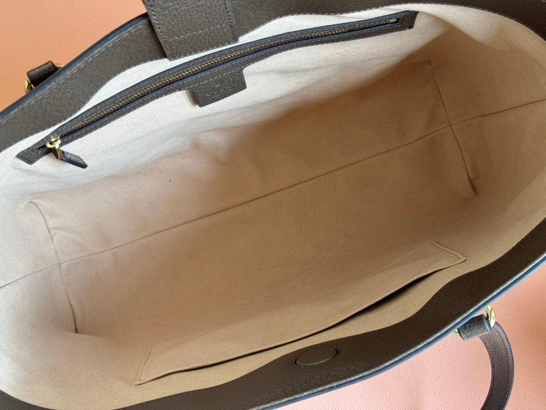 Gucci Ophidia 38cm Bag Beige Brown Leather Canvas 244455 mysite