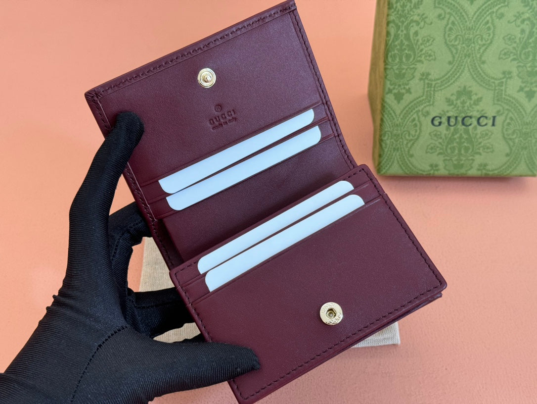 Gucci Horsebit 1995 Wallet Beige mix Rosso Ancora red Canvas 244277 mysite