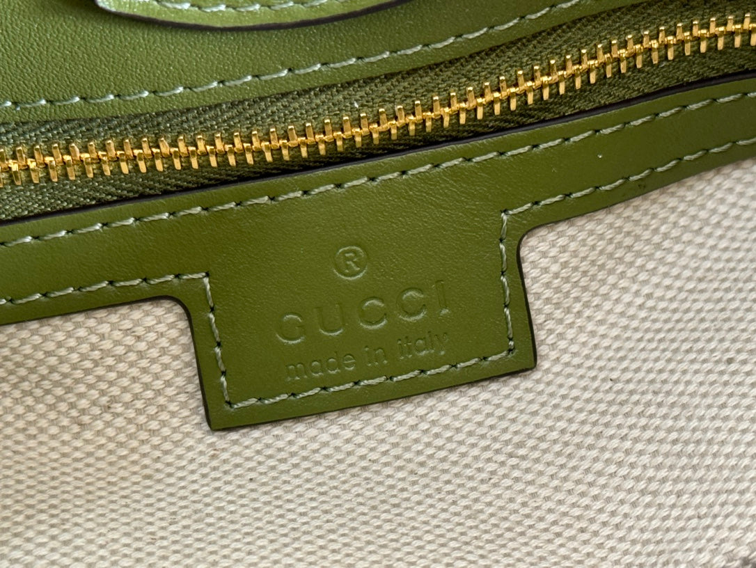 Gucci 73 Mini Bucket Bag Green Smooth Leather 244430 mysite