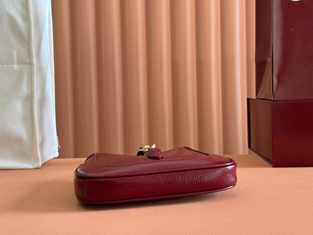 Gucci Jackie Notte Bag Rosso Ancora Red Patent Leather 248415 mysite