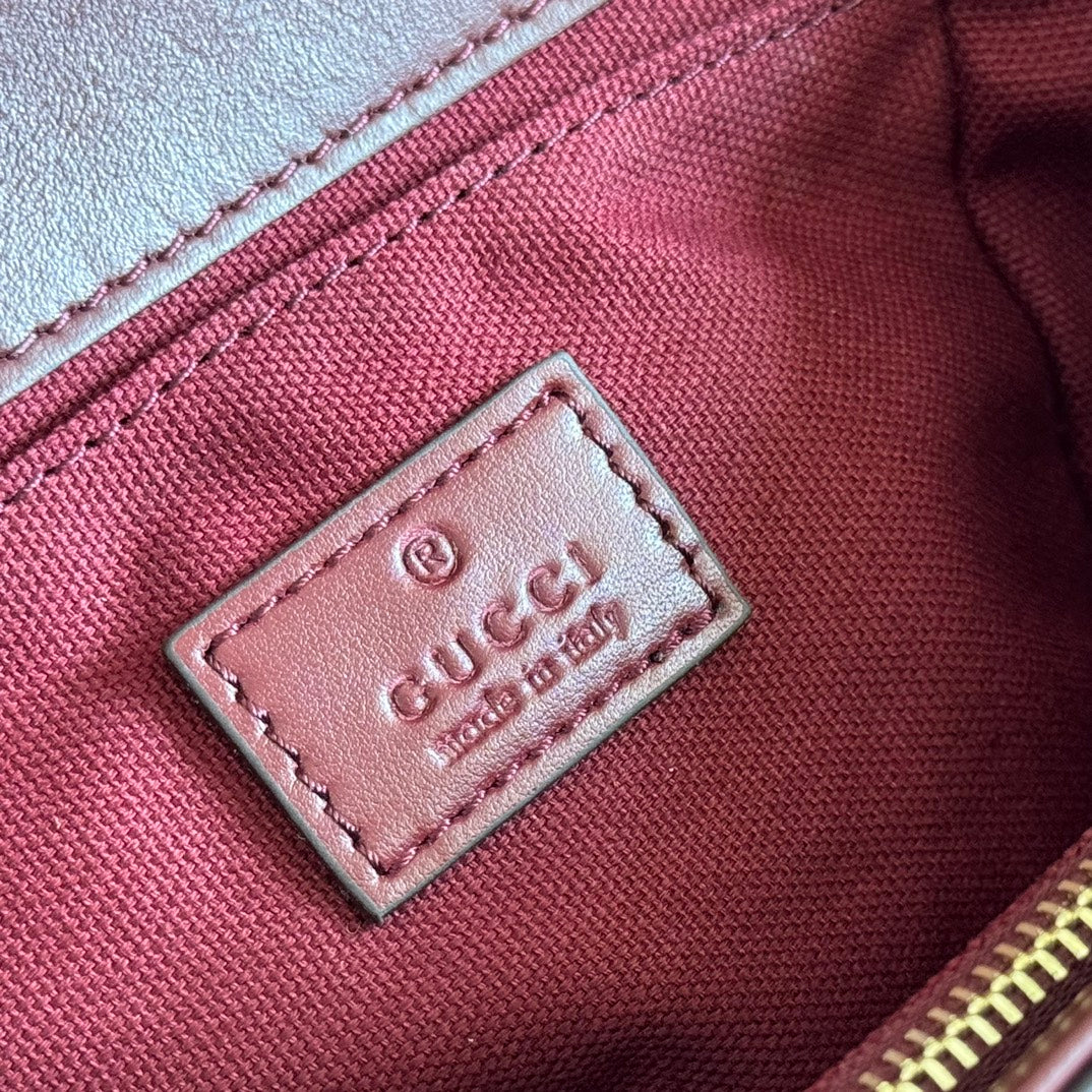 Gucci GO Small Shoulder Bag Burgundy Leather Canvas 248114 mysite