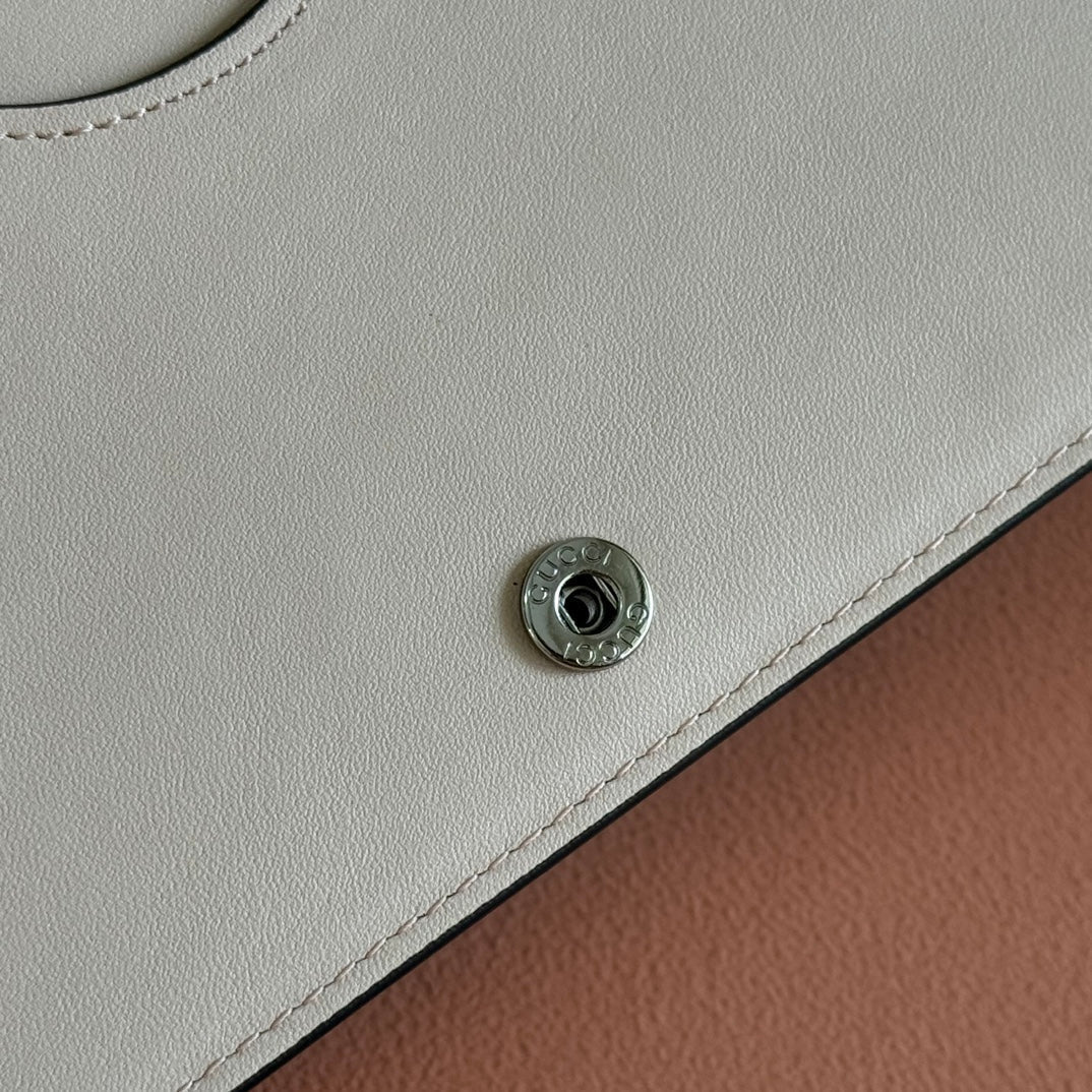 Gucci Marmont Chain Wallet Ebony mix Beige Leather Canvas 255315 mysite