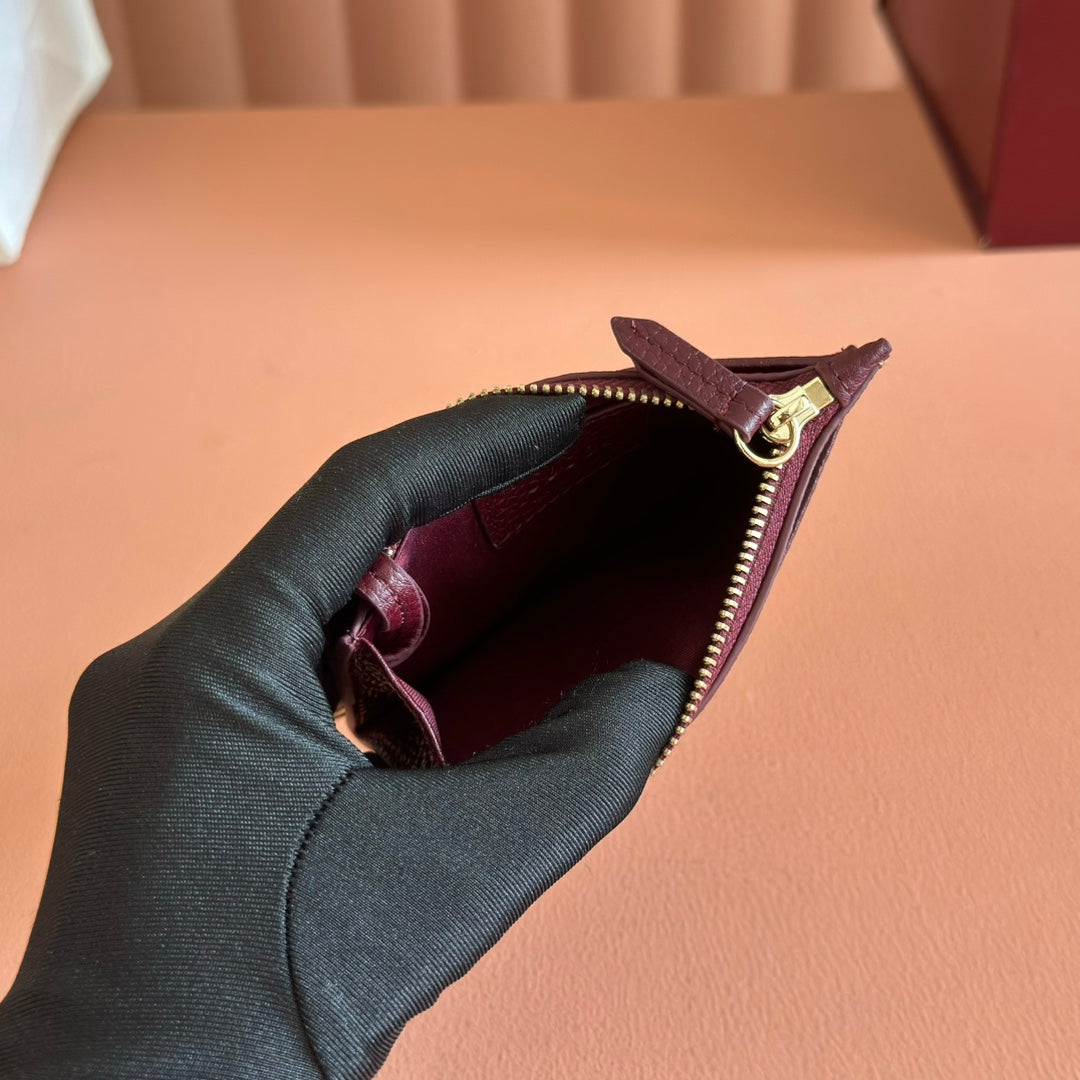 GG Marmont Card Case Zipper Wallet Rosso Ancora Red Leather Canvas 255160 mysite