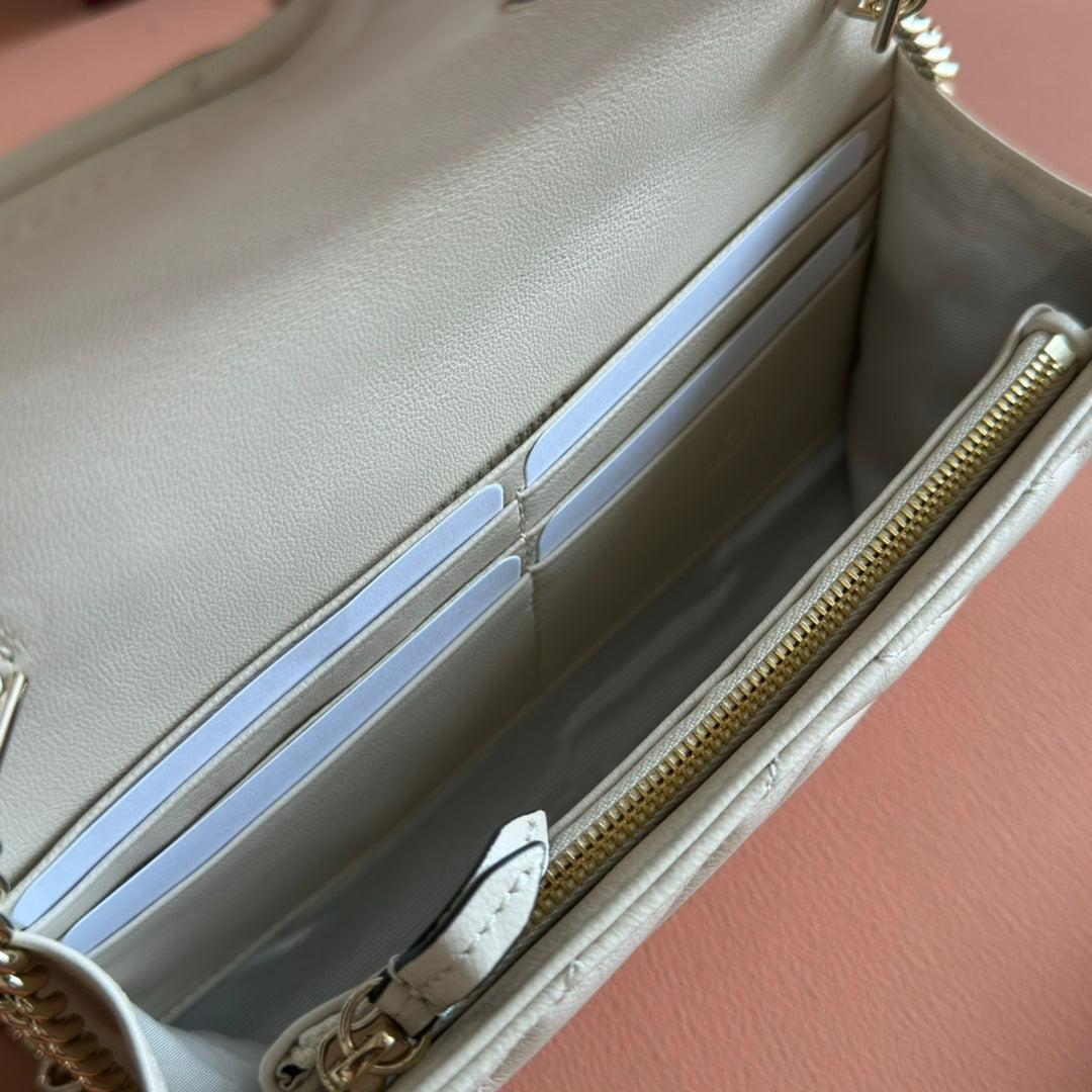 Gucci Marmont Chain Wallet White Cowhide 254967 mysite