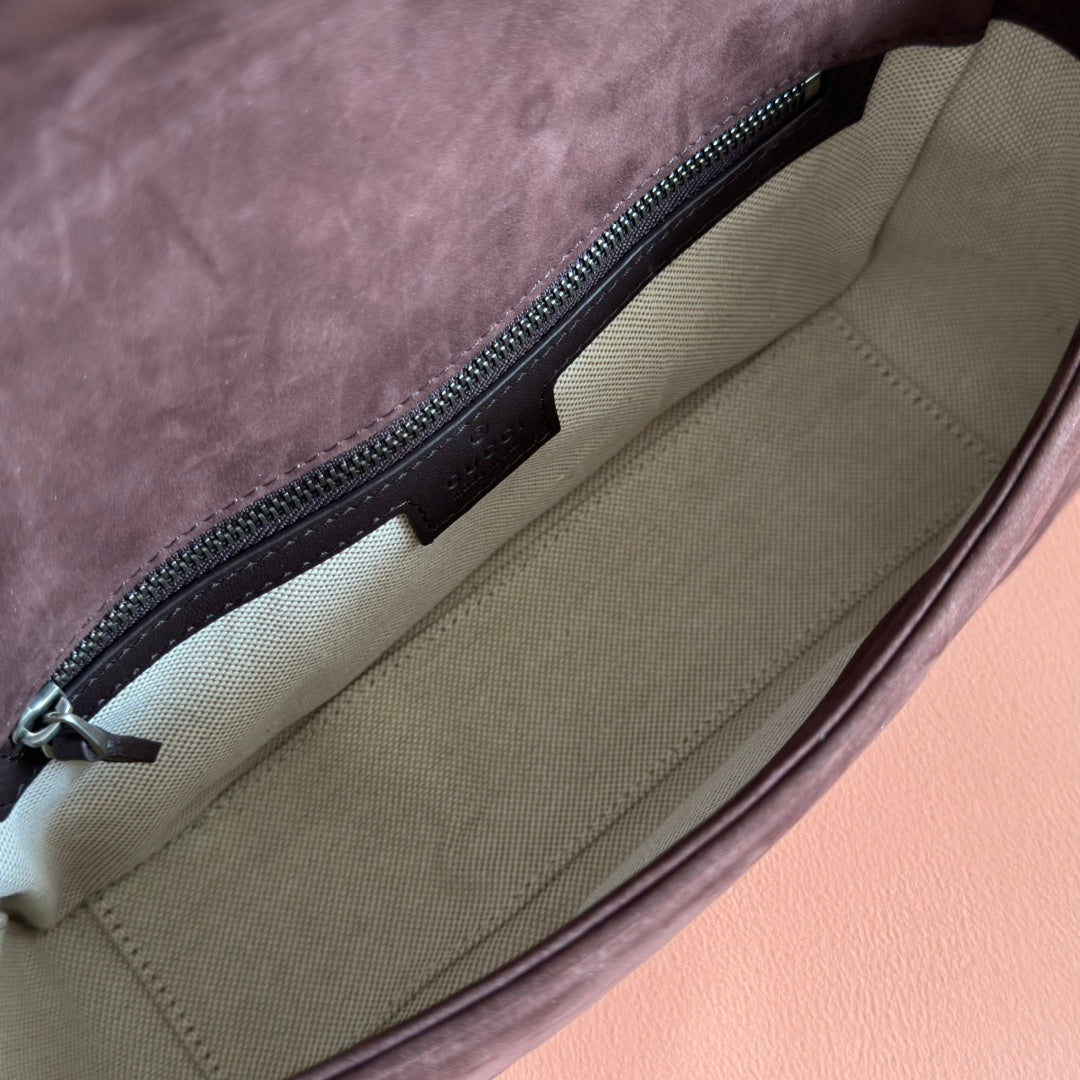 GG Marmont Shoulder Bag Dark Brown Suede 272099 mysite