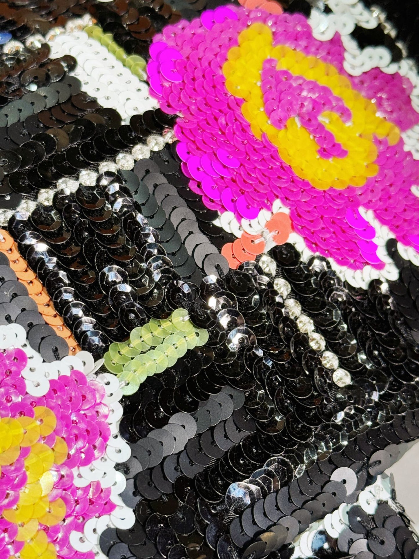 24S Flap Bag 25.5cm Black White Purple Sequin mysite