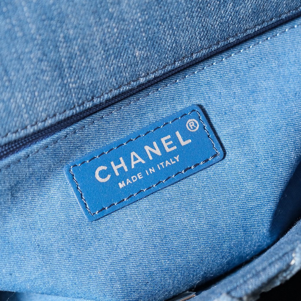 24S Flap Bag 25.5cm Blue Quilted Denim mysite