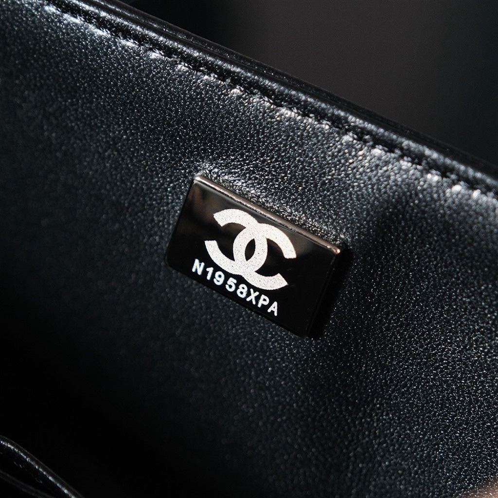 24K Flap Bag 25.5cm Blue Black Stripe Tweed mysite