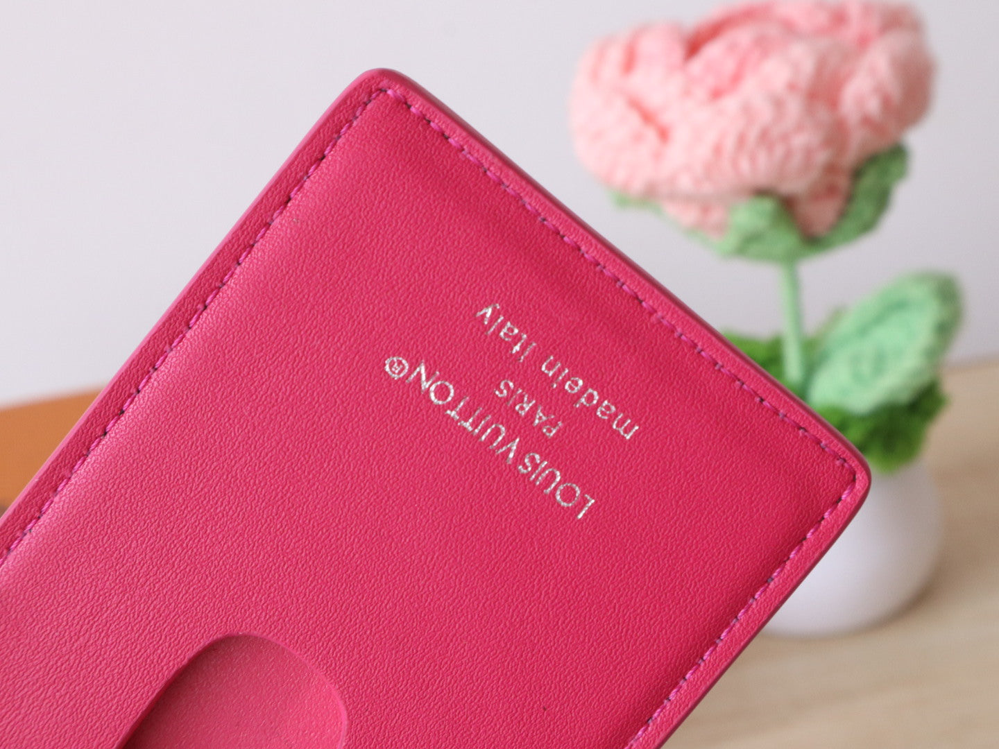 LV Porte-Cartes Magnet Brown Pink Monogram Canvas & Cowhide mysite