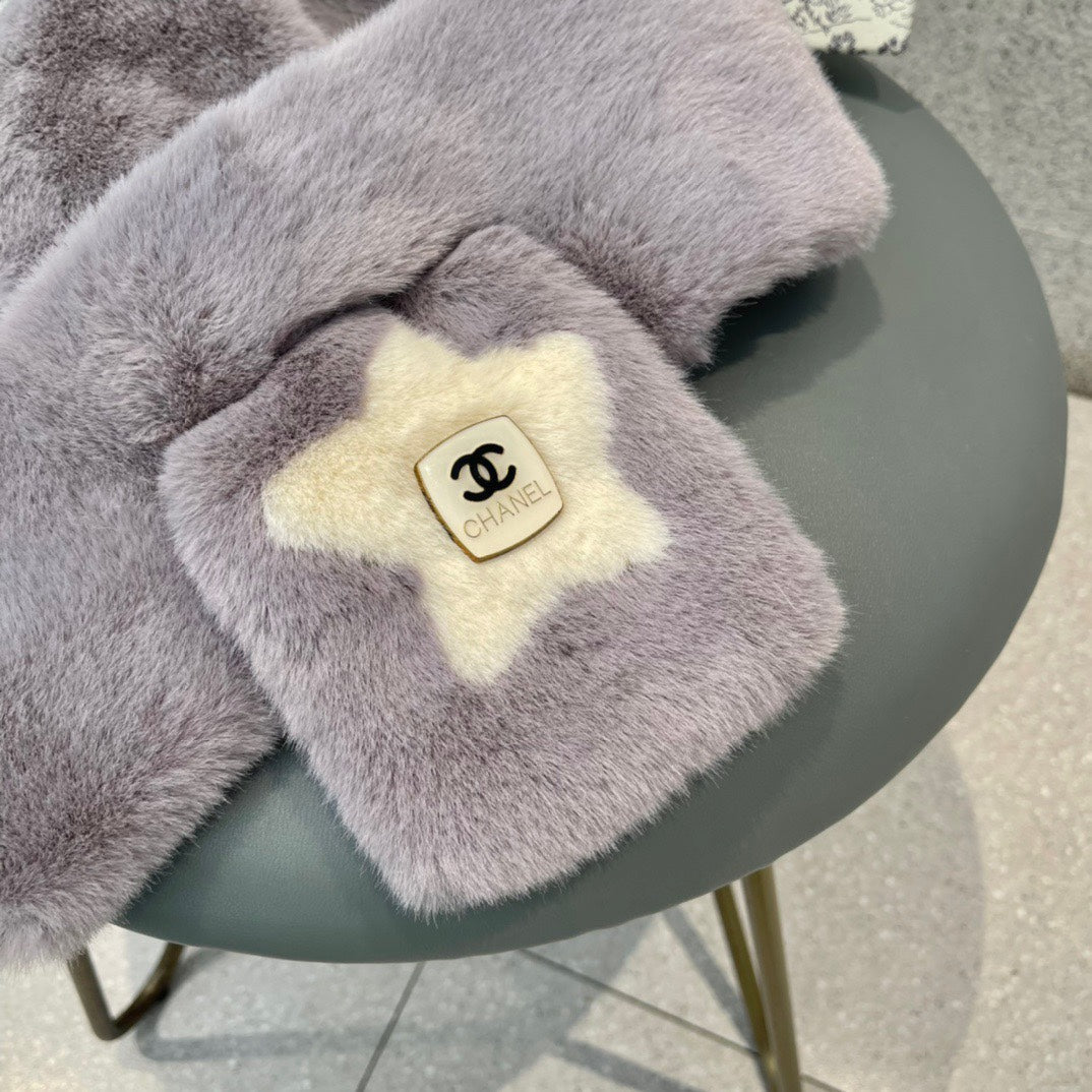 SCARF IN HEATHER PURPLE RABBIT FUR 397449 mysite