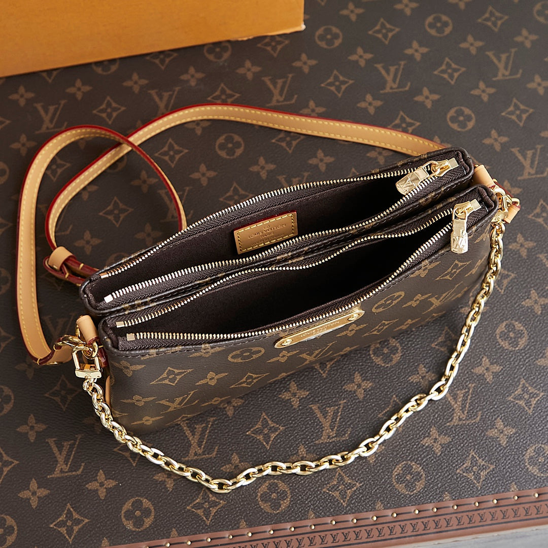 LIV POCHETTE 24 IN BROWN MONOGRAM CANVAS GOLD HARDWARE mysite