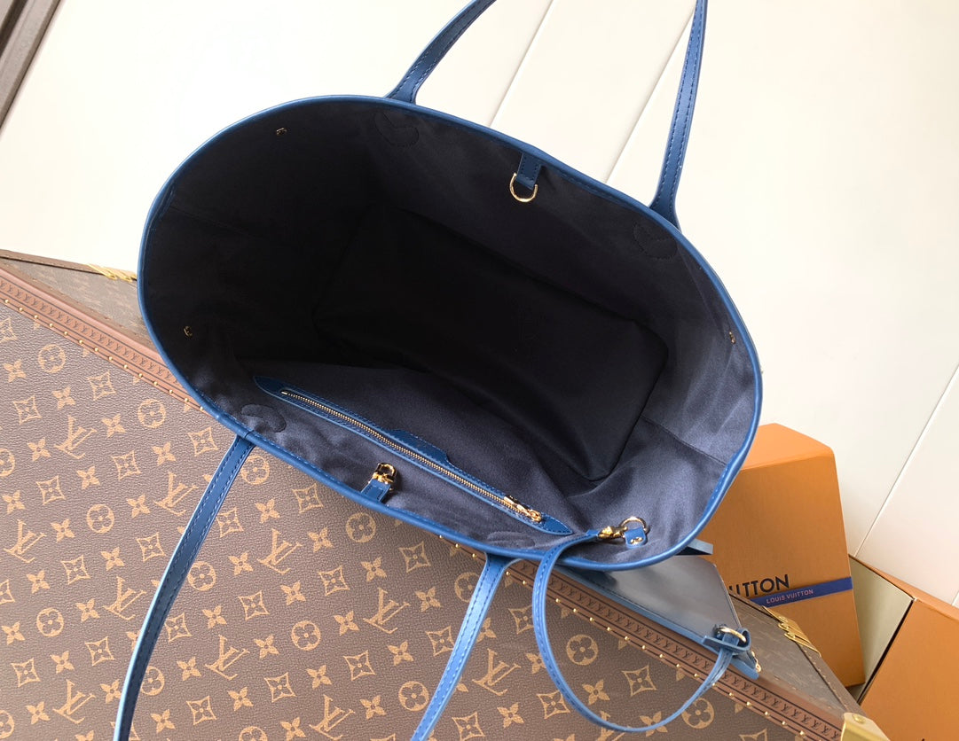 LV Neverfull Bag 31cm Blue Monogram Canvas mysite