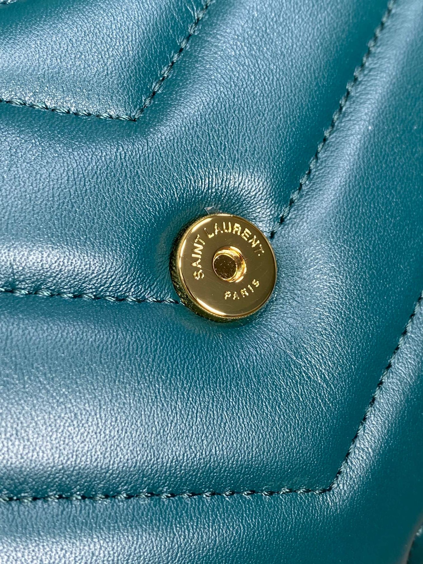 LOULOU MINI BAG 20 IN DARK CYAN LAMBSKIN GOLD HARDWARE mysite