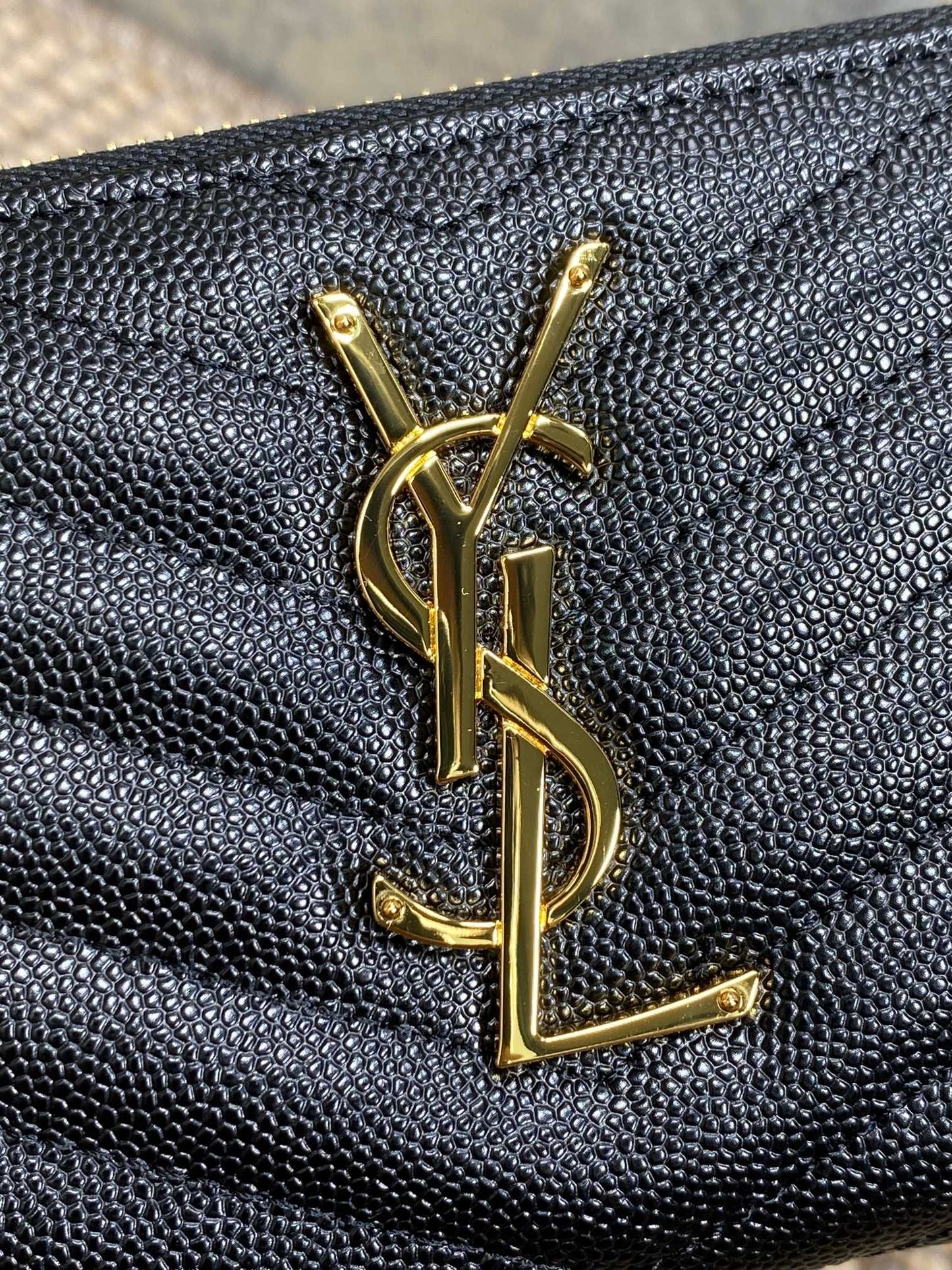YSL Zippy Long Wallet Black Caviar Cowhide GHW mysite