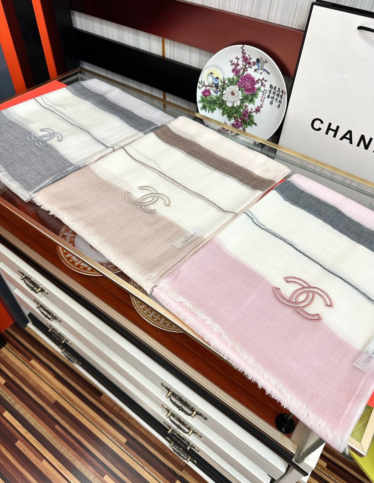 SCARF 200 CM IN TAN BEIGE SILK AND CASHMERE 400024 mysite