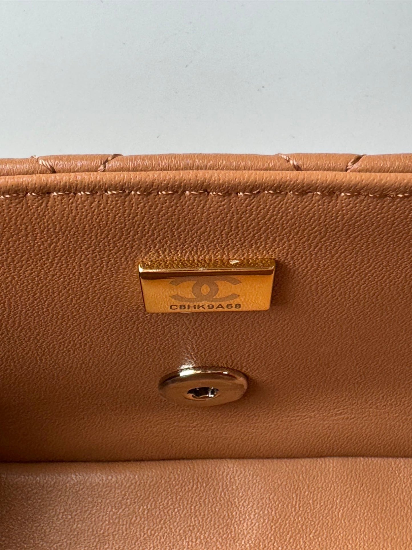 FLAP BAG 20 IN BRONZE BROWN LAMBSKIN WITH HANDLE mysite